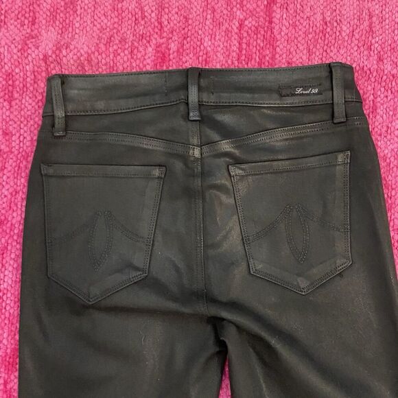 Level 99 Coated Skinny Jeans Black Size 27 (4) - Picture 8 of 13